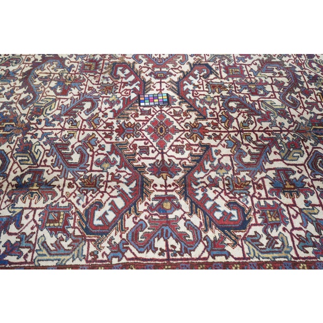 Ecru Vintage Heriz Rug 7'4'' X 10'5'' For Sale - Image 8 of 11