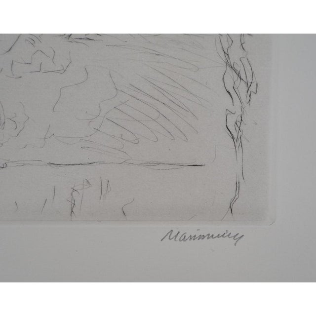 Lucien Mainssieux, Berry Farmyard, Original Signed Etching, 1949 For Sale - Image 4 of 7