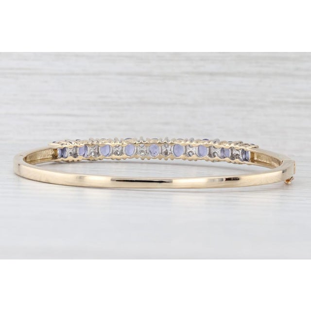 Cardow Tanzanite Diamond Bangle Bracelet 14k Yellow Gold 7" For Sale In Greensboro - Image 6 of 8