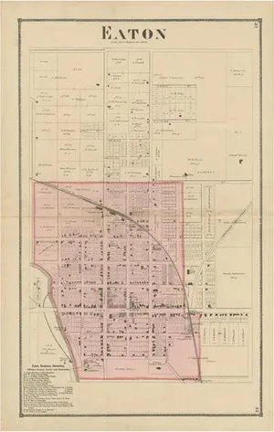 Antique Map of Eaton Ohio by Titus, 1871