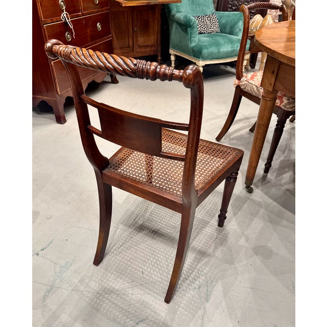 Set of 6 Regency Mahogany and Brass Inlaid Side Chairs For Sale - Image 9 of 11