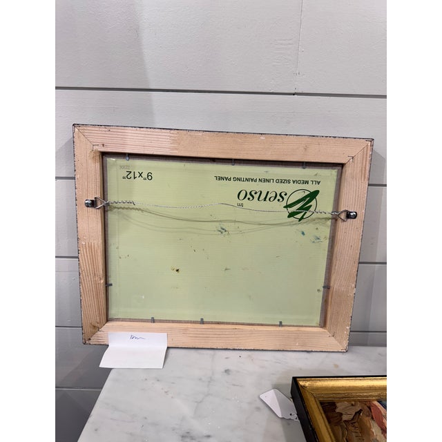 This beautiful original oil painting is a glimpse of the beach from your home. A local artist features a clear day by the...