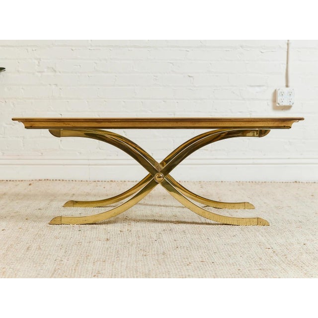 La Barge Mid 20th Century Estate Size Polished Brass Cocktail Coffee Table Styled After La Barge Hollywood Regency For Sale - Image 4 of 12