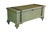 Farmhouse Vintage American Country Farmhouse Green Painted Chic Pine Blanket Chest Trunk For Sale - Image 3 of 18