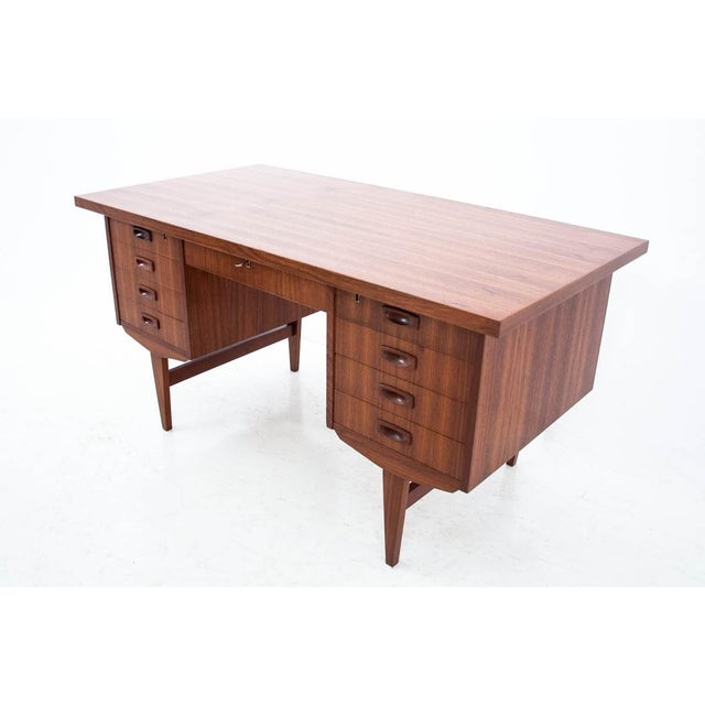 Brown Danish Teak Desk, 1960s For Sale - Image 8 of 14