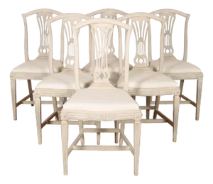 Gustavian Dining Chairs, 1920s, Set of 6