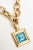 This is part of Chairish’s Costume Jewelry assortment. This substantial and heavy brass and glass gold link french signed...