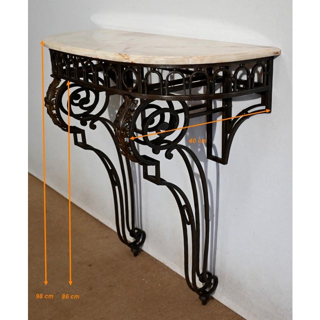 Wrought Iron Console Table, 1930s For Sale - Image 14 of 15