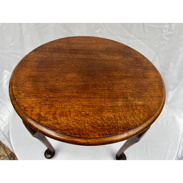 Wood Antique English Oak Accent Table For Sale - Image 7 of 9