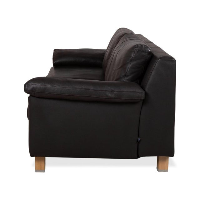 Leather Dark Brown Three-Seater Sofa from Ewald Schillig For Sale - Image 11 of 12