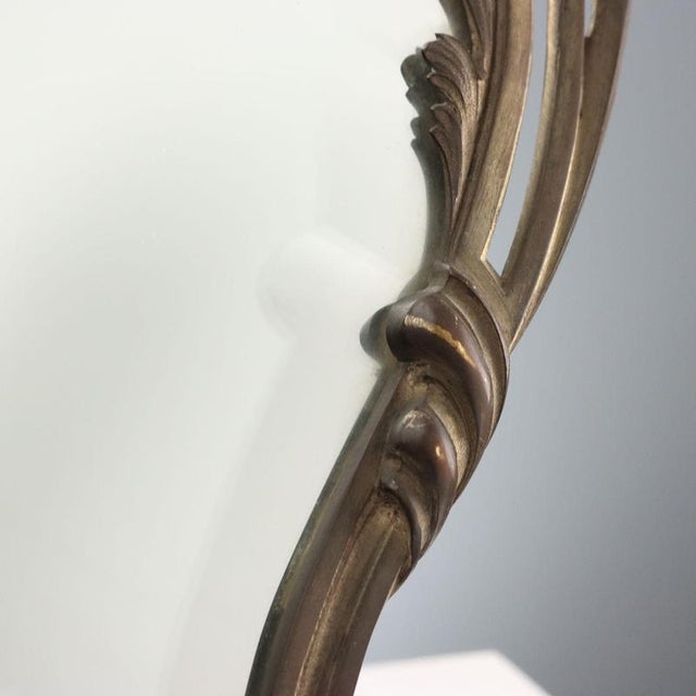 Metal Antique Rococo Table Mirror in Bronze For Sale - Image 7 of 13