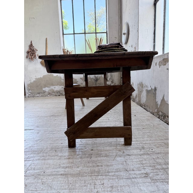 Pine Farmhouse Folding Table, 1950s For Sale - Image 18 of 18
