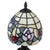 Tiffany Style Table Lamp with Stained Glass Shade and Decorative Base, 1980s For Sale - Image 3 of 6