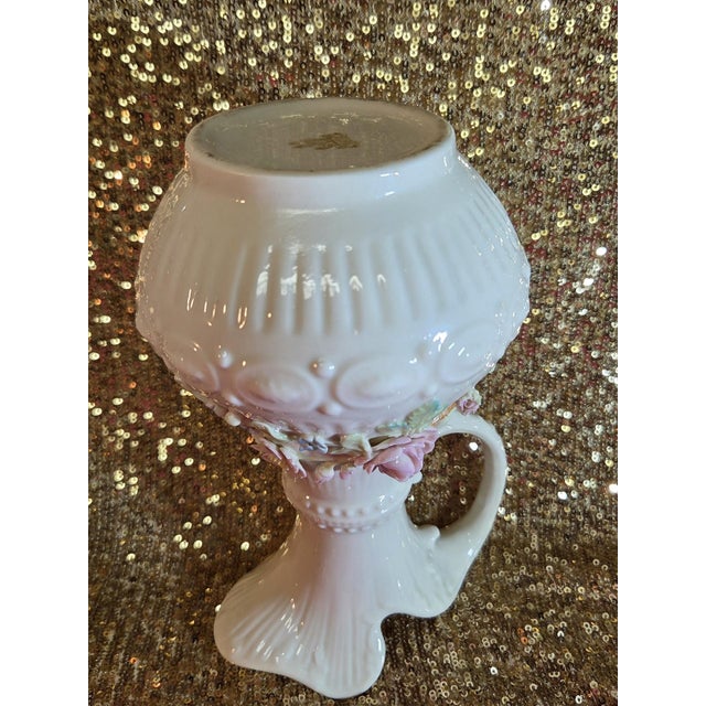 Late 20th Century Large 9" Vintage Belleek Aberdeen Ewer W/ Applied Flowers For Sale - Image 10 of 18