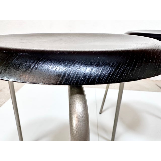 Fritz Hansen Black Dot Model 3170 Stools by Arne Jacobsen for Fritz Hansen, Denmark, 1960s, Set of 2 For Sale - Image 4 of 18