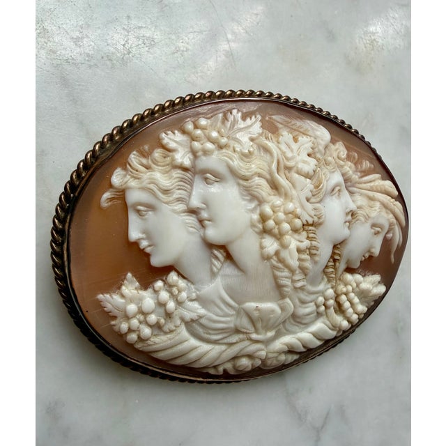 Antique Cameo Brooch 14k, Italy For Sale - Image 4 of 8