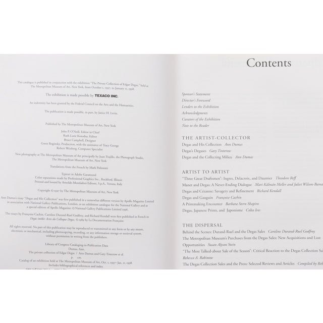The Private Collection of Edgar Degas. Hardcover book with dustjacket, published in conjunction with the exhibition at The...