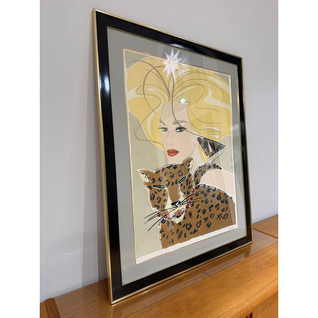 Mid-Century Modern 1980s David Croland “Cheetah Woman” Signed Limited Edition Serigraph 105/300 For Sale - Image 3 of 8