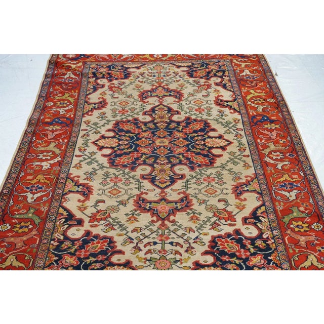Orange Late 18th Century Antique Sarouk Rug 4'6'' x 6'6'' For Sale - Image 8 of 10