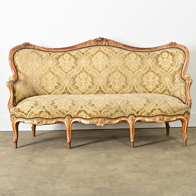 French, 18th century Louis XV period seating ensemble to instantly transform a parlor or living room into a grand salon....