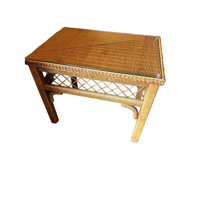 Set of 2 Henry Link End Tables With Glass Top For Sale In Little Rock - Image 6 of 9