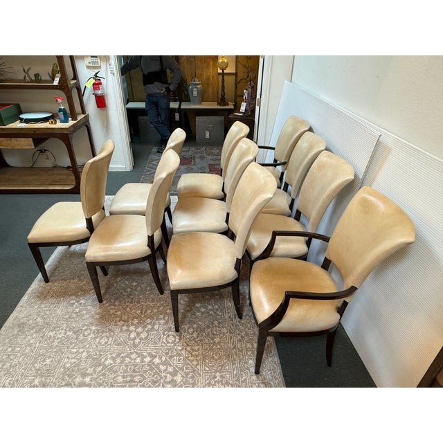 Nancy Corzine Illusion Leather Dining Chairs, Set of Ten For Sale - Image 12 of 17