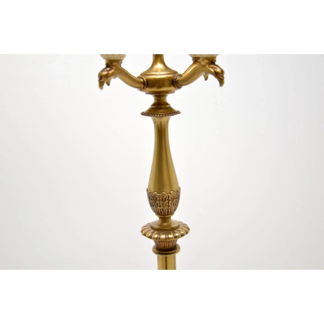 Antique French Tole Floor Lamp & Shade For Sale - Image 11 of 12