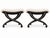 1960s Louis XVI-style Curule-Form Tabourets- Pair For Sale - Image 5 of 6