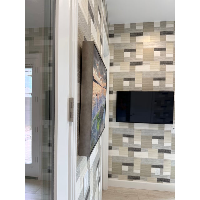 This painting is 24” high, 30” wide, 1 inch deep Framed: 25” high, 31” wide, and 3 and a half deep. This an expensive deep...