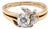 14k Yellow Gold Floral Engagement Ring With Wrap Around Band & Natural Diamonds, Size 7 For Sale