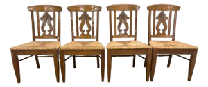 Vintage Rush Seat Dining Side Chairs - Set of 4