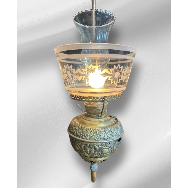 Late 19th Century Victorian Chandelier With Painted Shades For Sale - Image 4 of 18