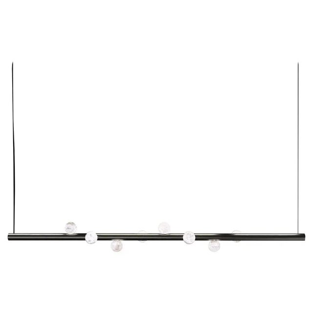 Demetra Pendant Lamp in Brushed Black Metal by Alabastro Italiano For Sale - Image 4 of 4