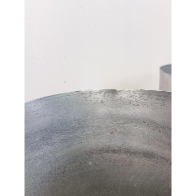 Vintage Round Chrome Oversized Planter Pair MCM Mid-Century Modern Chic For Sale - Image 13 of 15