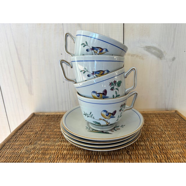 Spode Queen's Bird cups and saucers! This set of four charming tea cups would be perfect for adding a touch of spring to a...