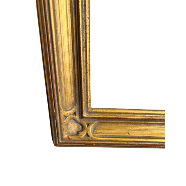 Wood Vintage Mission Style Giltwood Picture Frame For Sale - Image 7 of 9