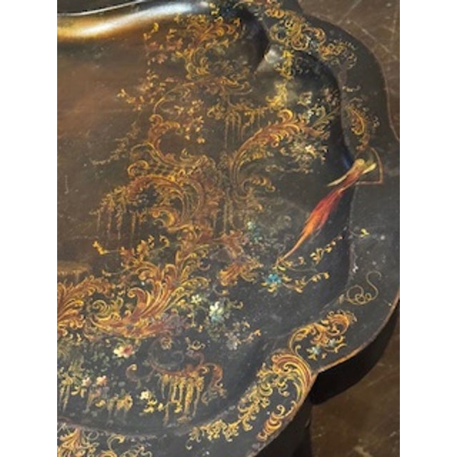 Early 20th C English Tole Low Table For Sale - Image 4 of 7
