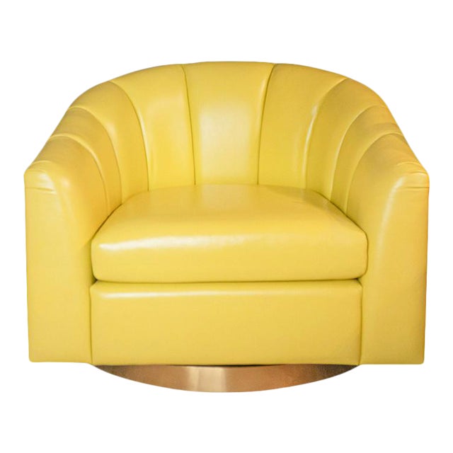 Italian Style Leather Swivel Chair Chairish