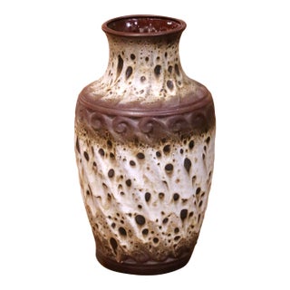 Mid-Century German Studio Pottery Ceramic Vase by Töpferei Ceramano For Sale