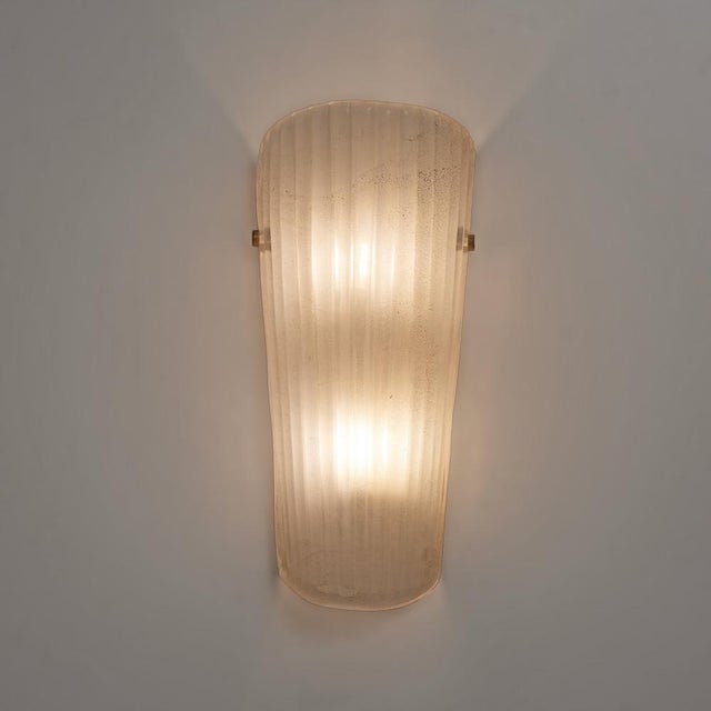 Mid-Century Modern Murano Glass Sconces with Gold Dust Inclusions, 2000, Set of 2 For Sale - Image 3 of 9