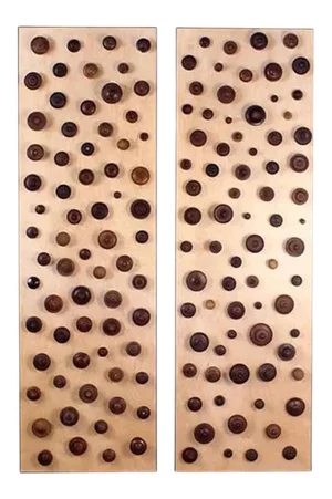 Boucliers' Decorative Turned Wood Panels by Eric Thévenot - A Pair