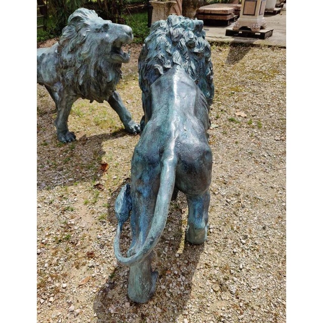 Unknown, Venetian Lions, Late 19th Century, Bronze, Set of 2 For Sale - Image 6 of 12