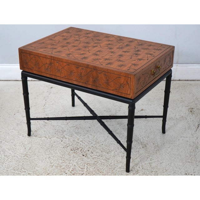 Modern Pair of Kittinger Faux Bamboo Modern Design Side Tables For Sale - Image 3 of 18
