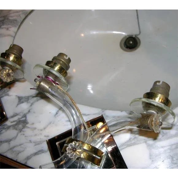 1930s Vintage French Mirrored Sconces- a Pair For Sale In New York - Image 6 of 7