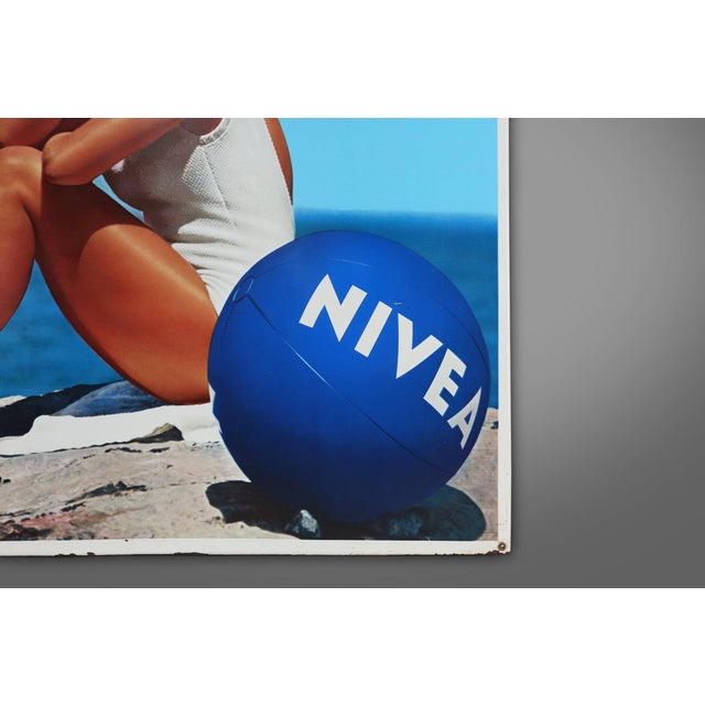 1970s Large Vintage Belgian Advertising Sign for Nivea Cosmetics, 1970s For Sale - Image 5 of 12
