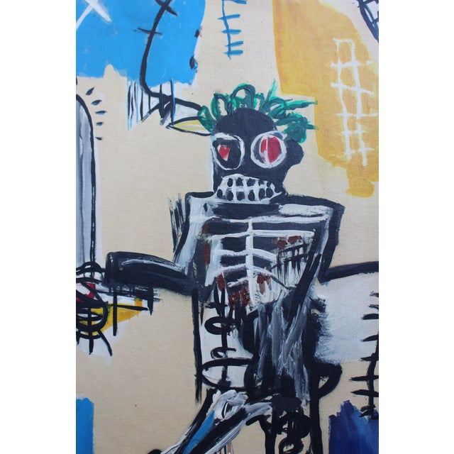 Paint Modernistic Painting After Jean-Michel Basquiat, Circa 1980 For Sale - Image 7 of 10