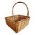 Large Vintage Handwoven Willow Gathering Basket For Sale
