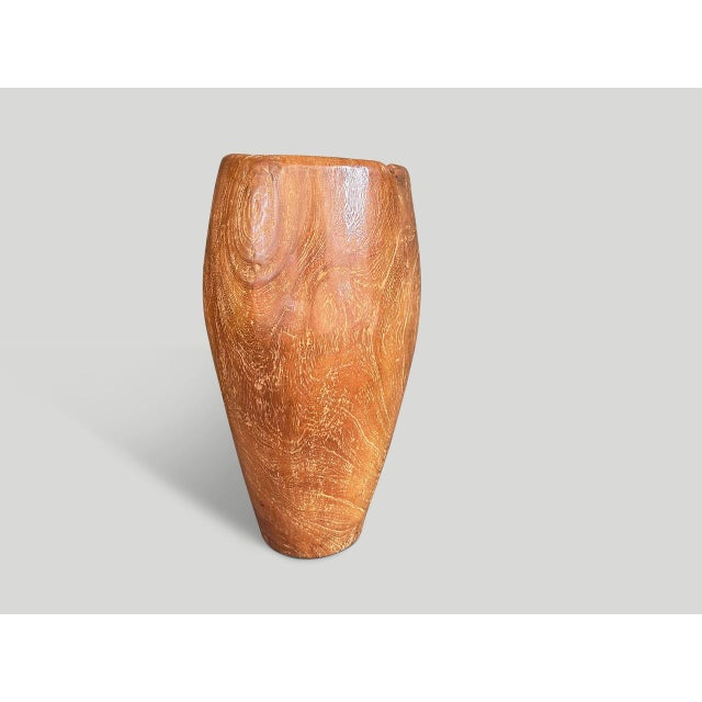 Sculptural Antique Teak Wood Container For Sale - Image 4 of 5