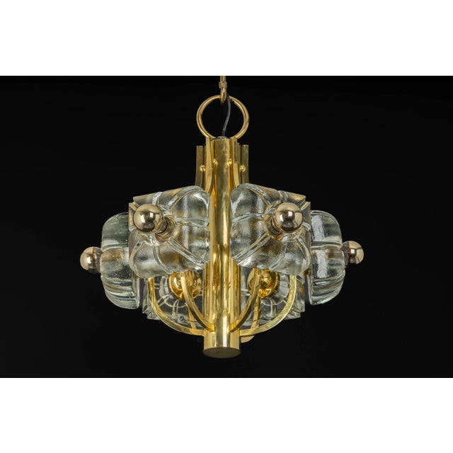 Large Brass and Crystal Glass Pendant by Sische, Germany, 1970s For Sale - Image 9 of 11
