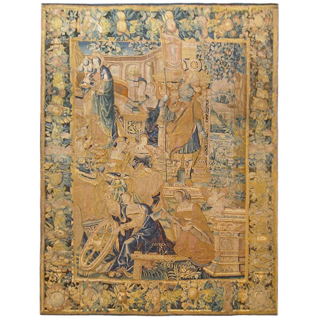 Textile Antique 17th Century Flemish Tapestry With the Liberal Arts & Areas of Knowledge For Sale - Image 7 of 7